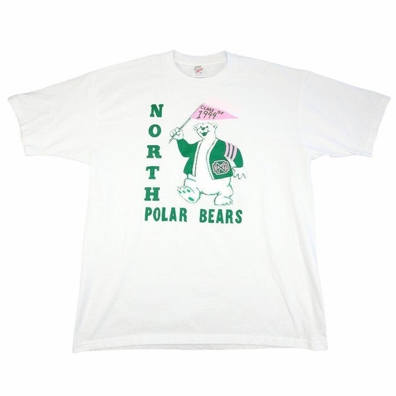 Vintage North Polar Bears T Shirt Mens Size XL Wh… - image 1