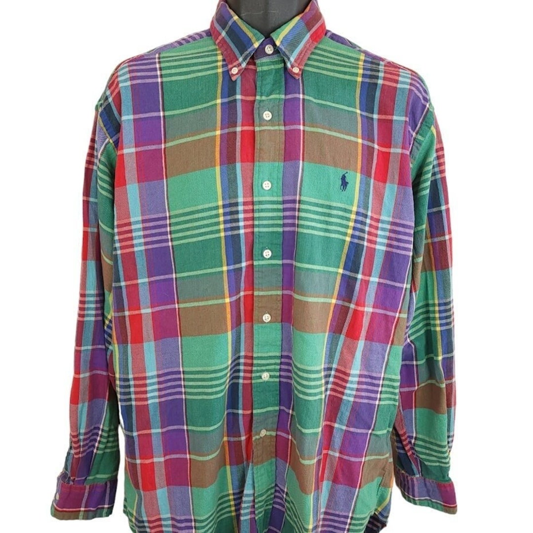 Ralph Lauren BLAKE short sleeve button down shirt, men's size L cotton blue type Vintage Second Hand main image 0