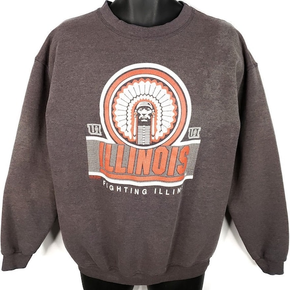 Illinois Fighting Illini Sweatshirt Vintage 90s Ch