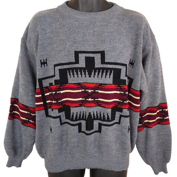Southwestern Sweater Mens Size Large Vintage 90s … - image 1