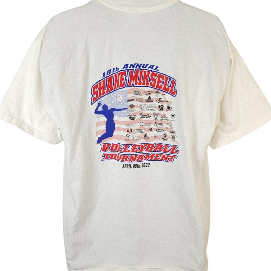 Vintage Beach Volleyball Tournament T Shirt Mens Size XL Y2K 2002