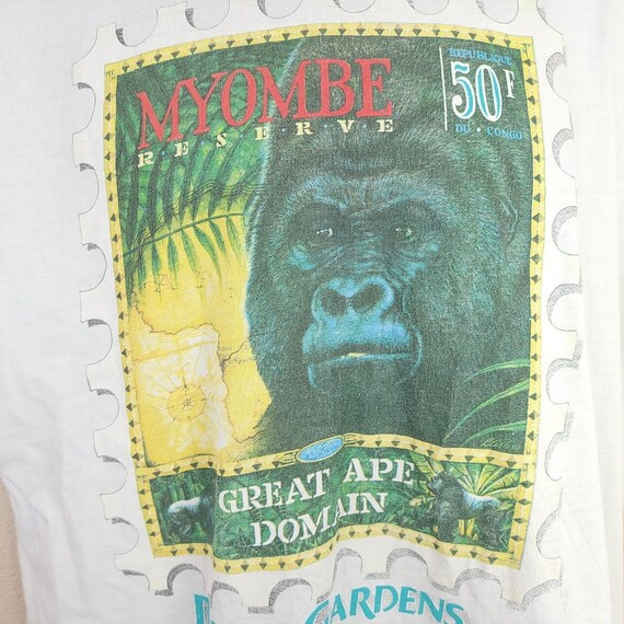 Myombe Reserve Busch Gardens T Shirt Vintage 90s Great Ape Domain Gorilla Made In USA Mens Size XL View 2