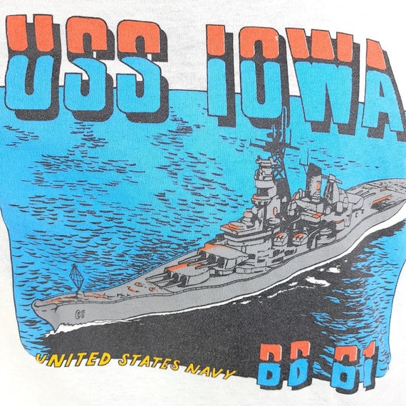 USS Iowa T Shirt Vintage 90s United States Navy Battleship BB-61