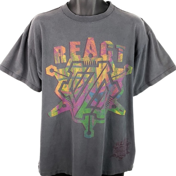 Bugle Boy Surfer T Shirt Vintage 80s React Destroyed Made In USA Mens Size Large