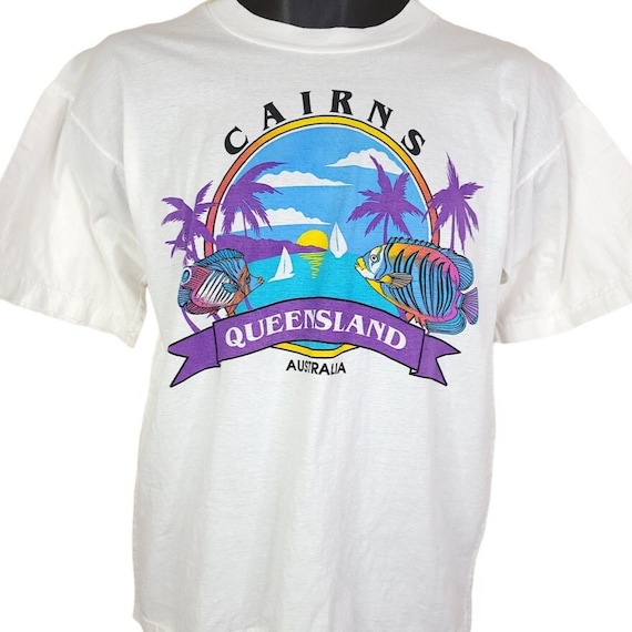 Cairns Queensland T Shirt Vintage 80s Tropical Tr… - image 1