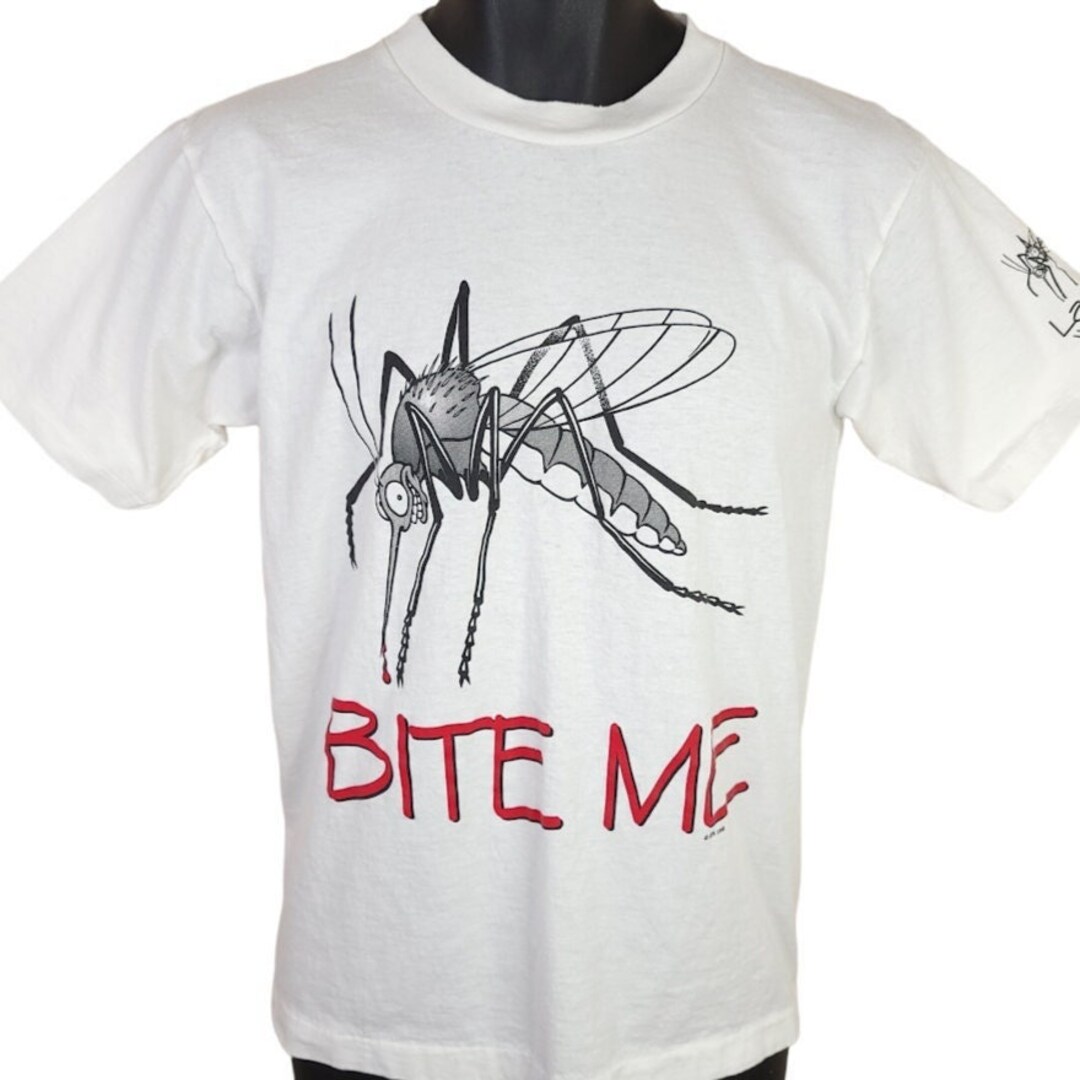 Bite Me T Shirt Vintage 90s Mosquito Laramie Wyoming Made in Bite Me T Shirt Vintage 90s Mosquito Laramie Wyoming Made in