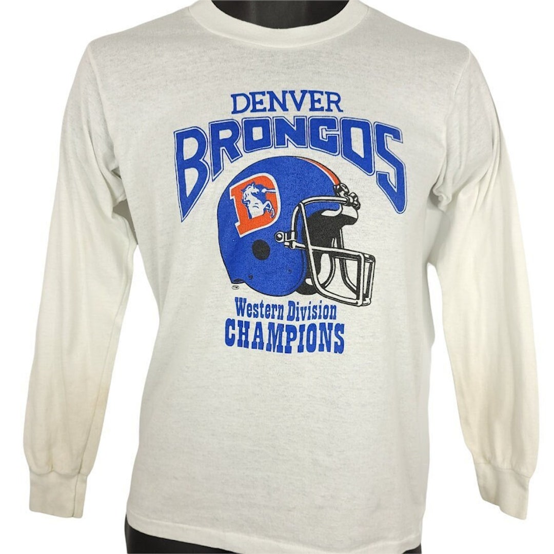 Denver Broncos T Shirt Vintage 80s NFL Football Champions 50 50 Made in USA Mens Size Small Etsy UK