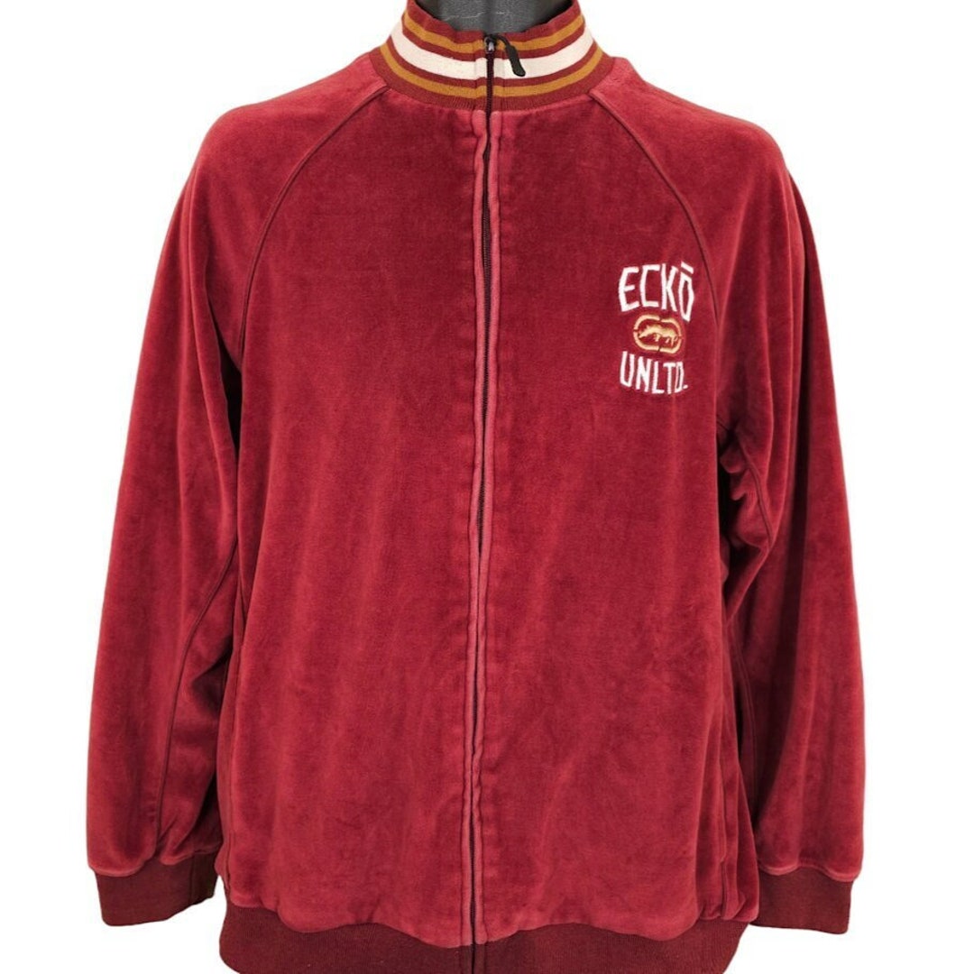 ジャケットその他 IONSEOUL Velour Track Jersey JE476 Vintage Ecko Unltd Velour Track Jacket Mens Size Medium Y2K
