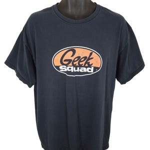 Vintage Geek Squad T Shirt Mens Size XL Black Y2K Computing Technology Tech