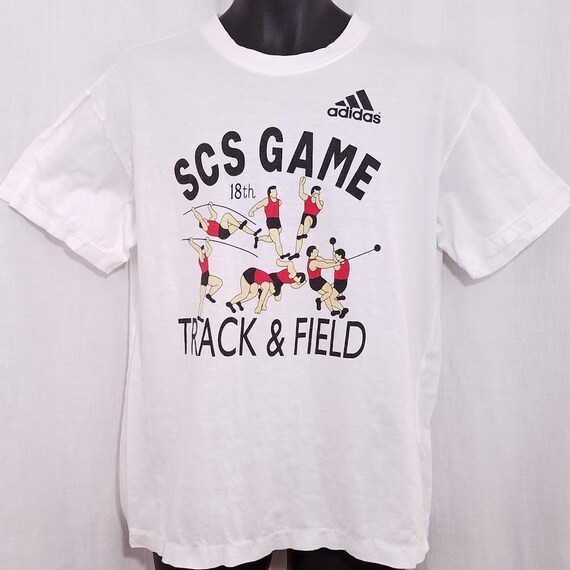 Adidas X Descente Track & Field T Shirt Vintage 9… - image 1