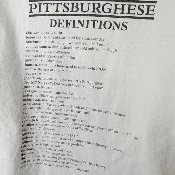 Vintage Pittsburghese T Shirt Mens Size Large Y2K… - image 4