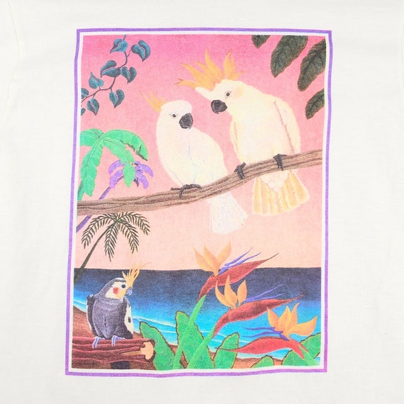 Vintage Cockatoos T Shirt Mens Size Small 90s Tro… - image 2