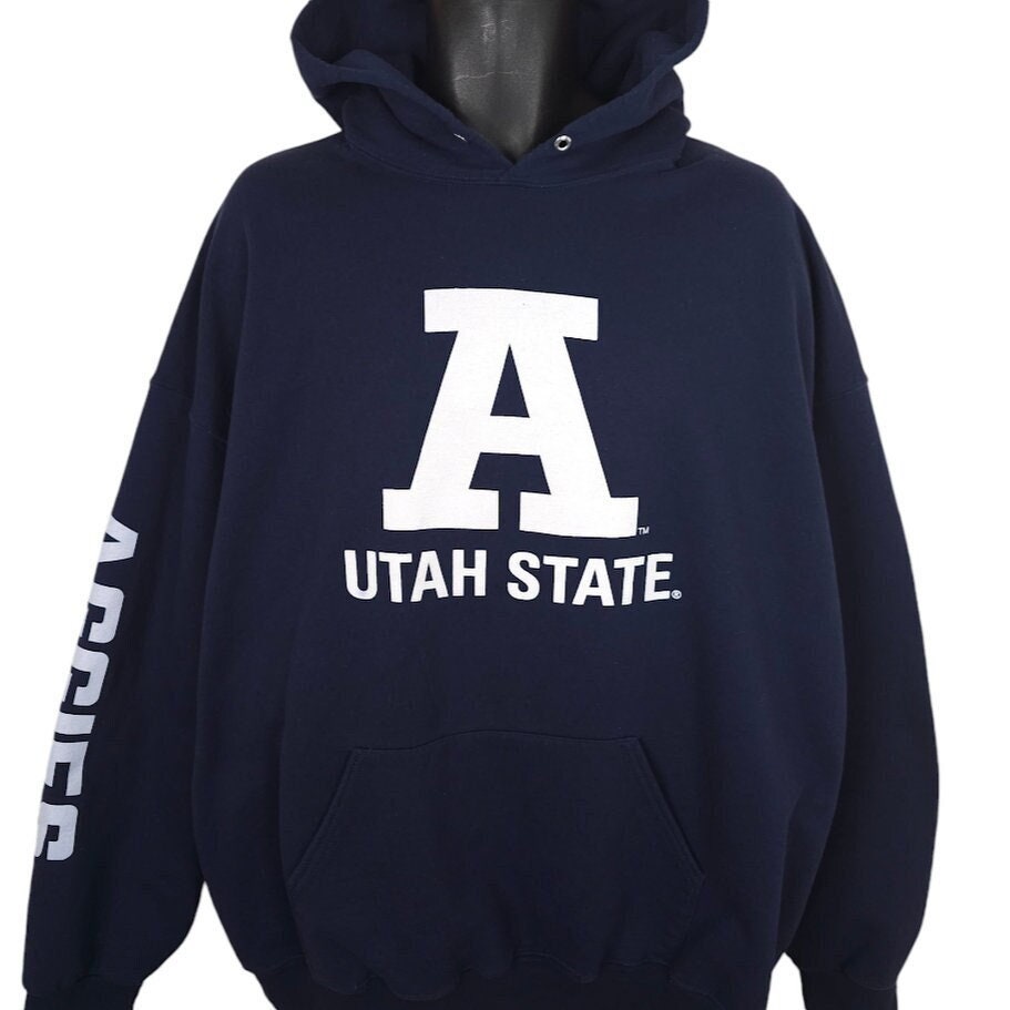 Utah State University Aggies Logo Pullover Hoodie - Navy Blue Unisex Adult Sweatshirt, XX-Large - View #10
