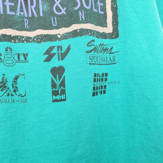 Heart & Sole 10K Run T Shirt Vintage 90s 1993 Bil… - image 3