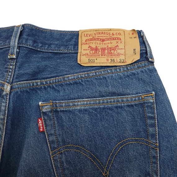 Levis 501 Jeans Vintage 90s Y2K Medium Wash 501 B… - image 5