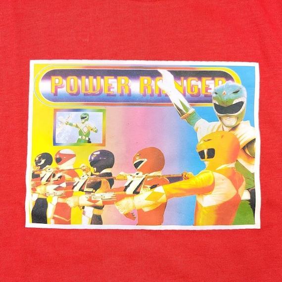 Power Rangers T Shirt Vintage 90s Superhero Iron … - image 2