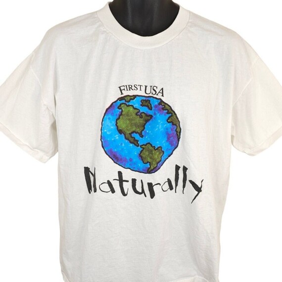 World T Shirt Mens Size XL Vintage 90s Naturally Earth Globe 