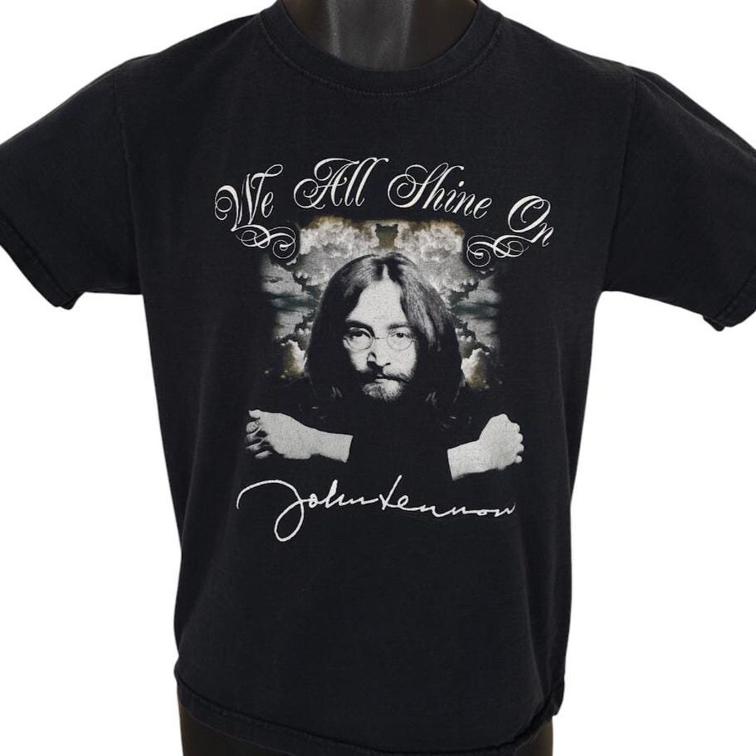 Vintage John Lennon T Shirt Mens Size Small Black Y2K We All Shine