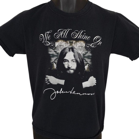 Vintage John Lennon T Shirt Mens Size Small Black Y2K We All
