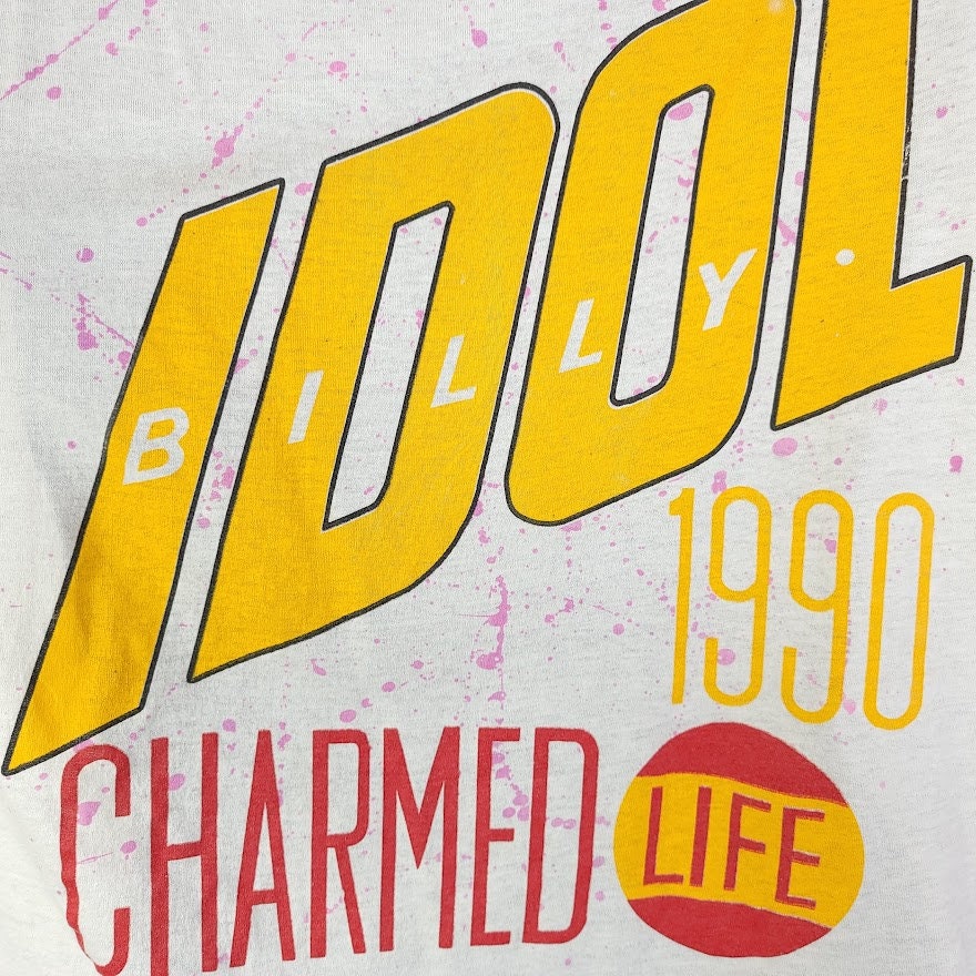 Billy Idol T Shirt Vintage 90s 1990 Charmed Life Tour Made Billy Idol T Shirt Vintage 90s 1990 Charmed Life Tour Made