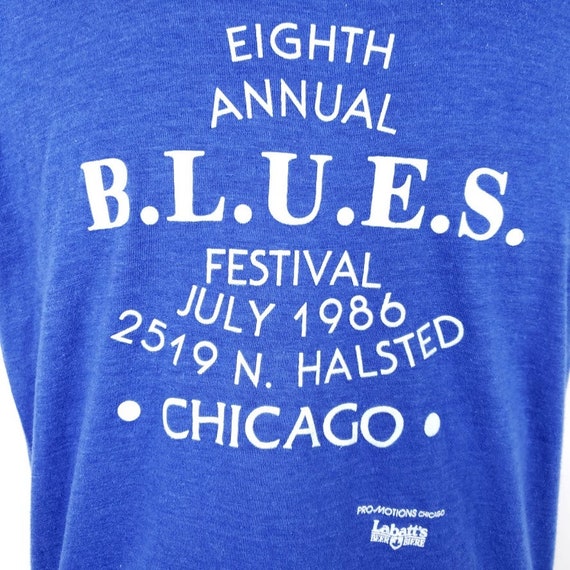 Chicago B.L.U.E.S. Festival T Shirt Vintage 80s 1… - image 2