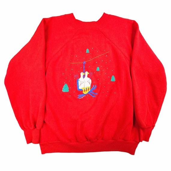 Vintage Ski Geese Sweatshirt Mens Size Small Red 80s Ski Lift Made in USA Etsy Ireland