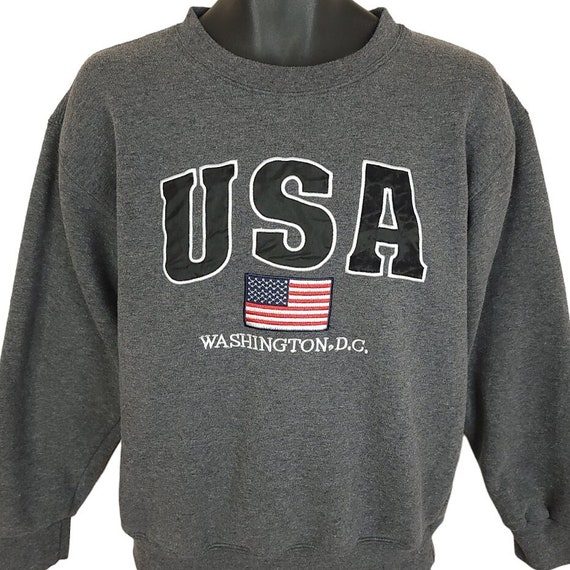 Washington DC Sweatshirt Vintage 90s American Fla… - image 1