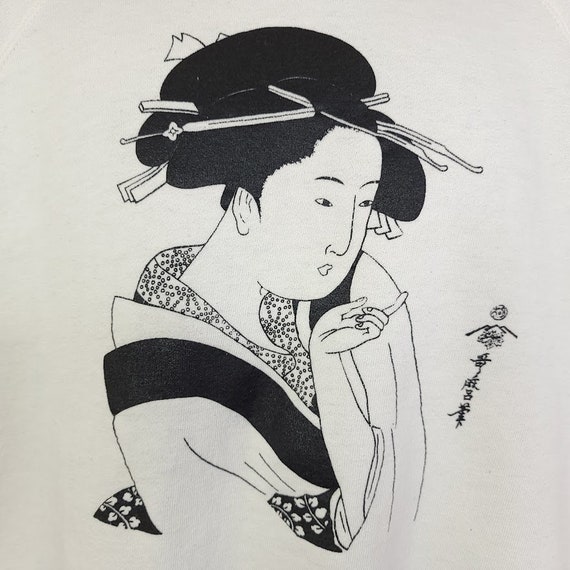 Kitagawa Utamaro Japanese Woman Sweatshirt Vintag… - image 2