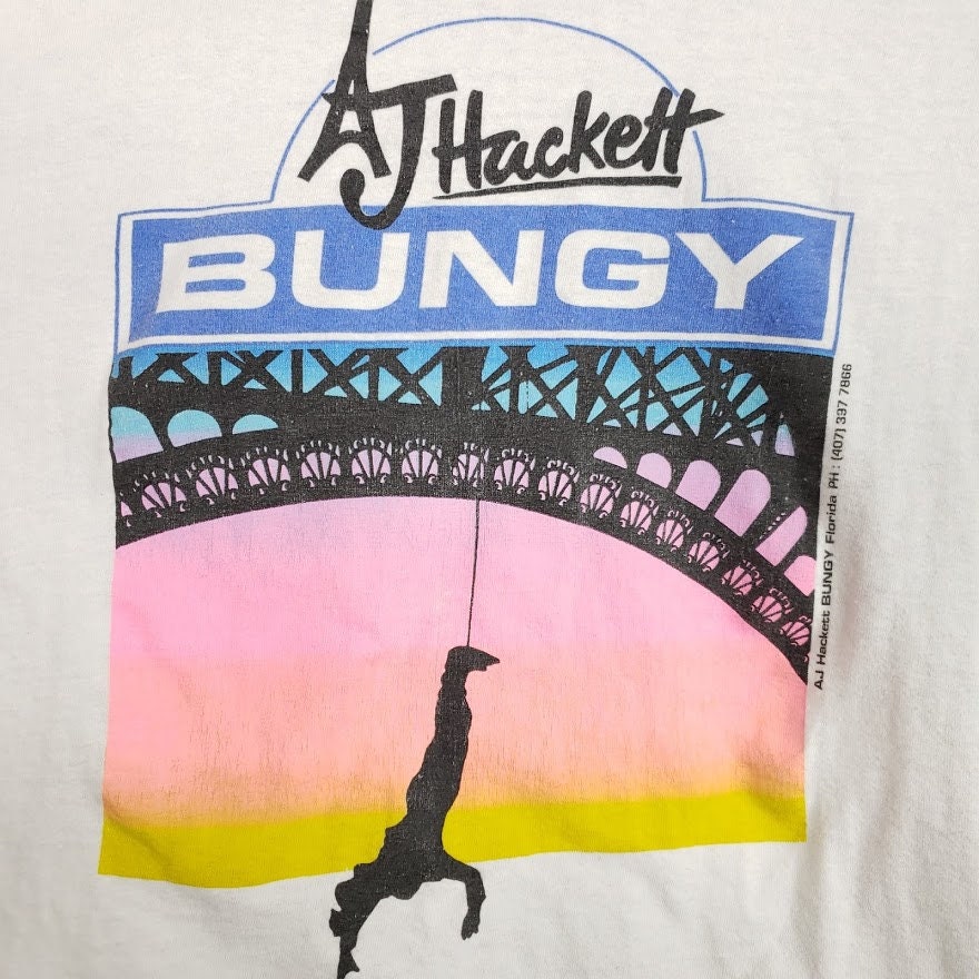 AJ ハケット バンジージャンプ Tシャツ ヴィンテージ 80年代 90 AJ ハケット バンジージャンプ Tシャツ ヴィンテージ 80年代 90