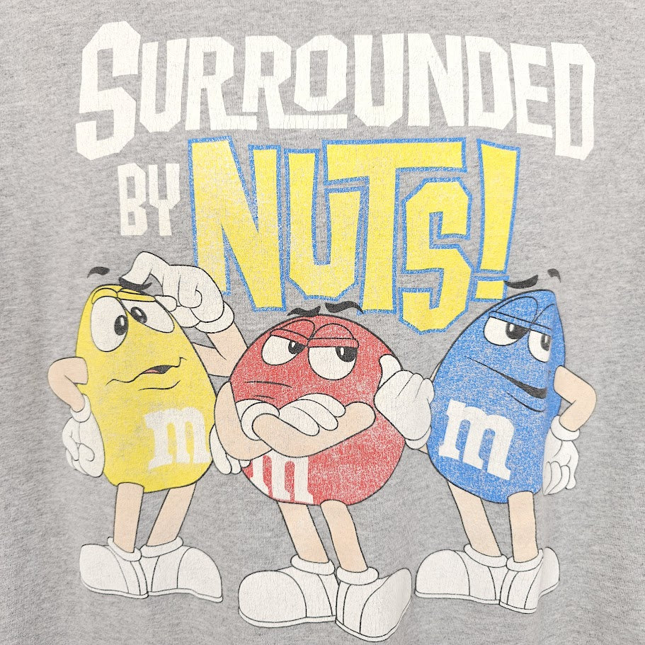 Buy Vintage M&ms T Shirt Mens Size 2XL Gray 90s Surrounded by Nuts