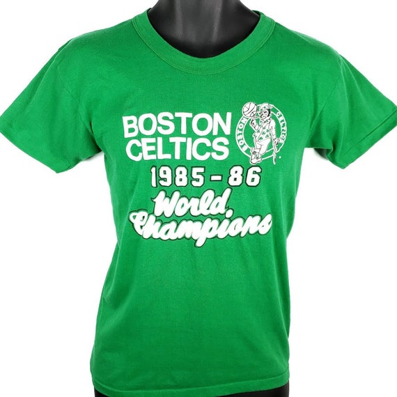 Boston Celtics T Shirt Vintage 80s 1985 1986 World Champions NBA