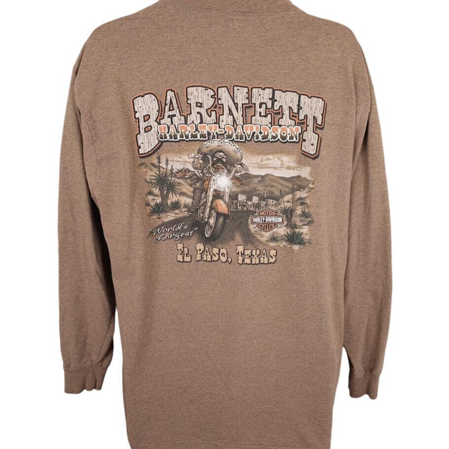 Vintage Harley Davidson T Shirt Mens Size XL Brown Y2K Barnett El