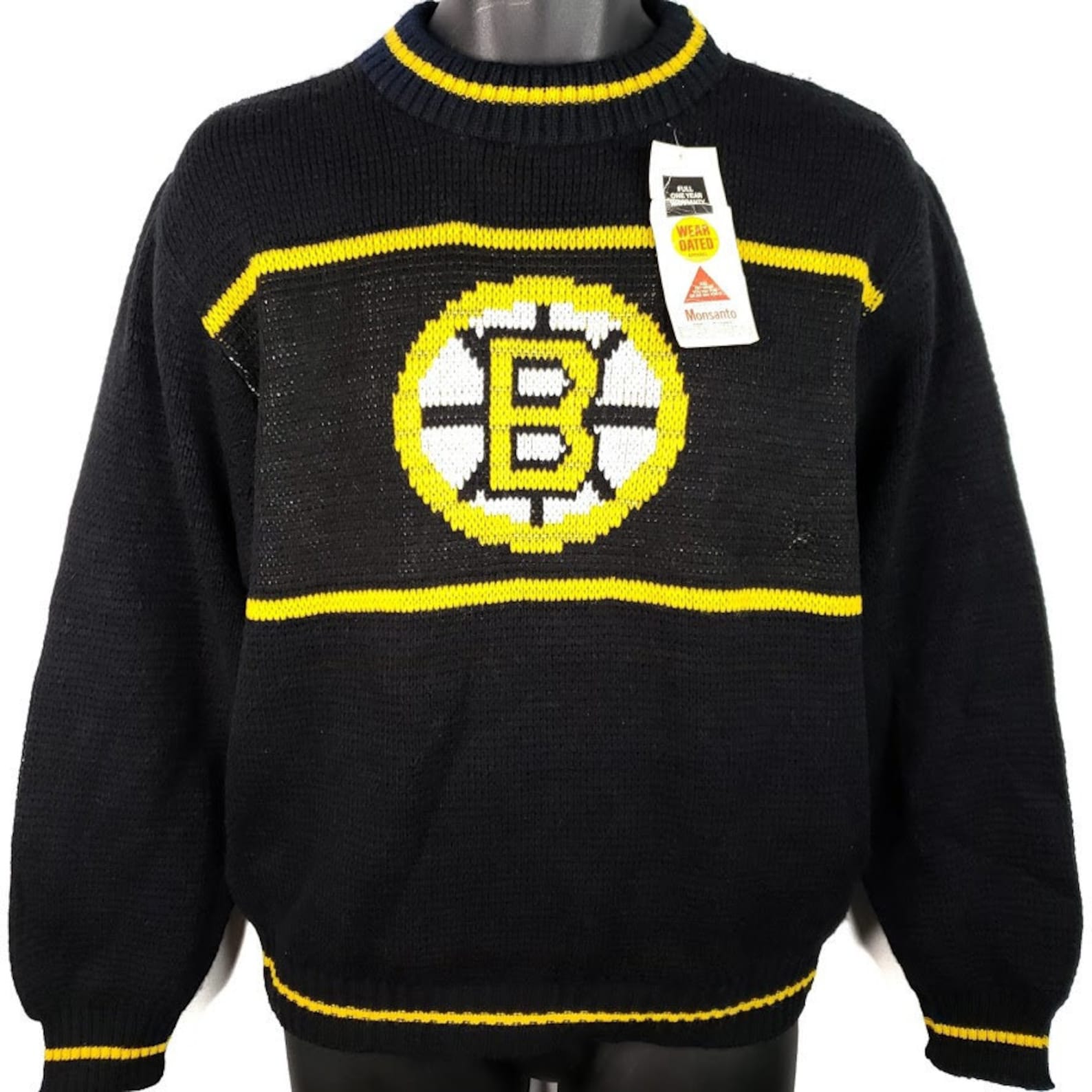 Boston Bruins Sweater Vintage 80s NHL Hockey Made in USA Mens Etsy