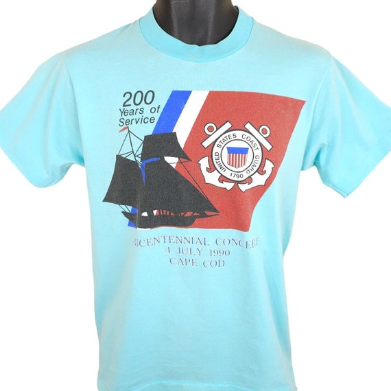 Vintage Coast Guard T Shirt Mens Size Small Bicen… - image 1