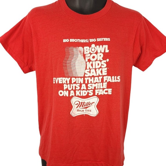 Bowl for Kids T Shirt Vintage 80s Miller High Life Big Brothers 