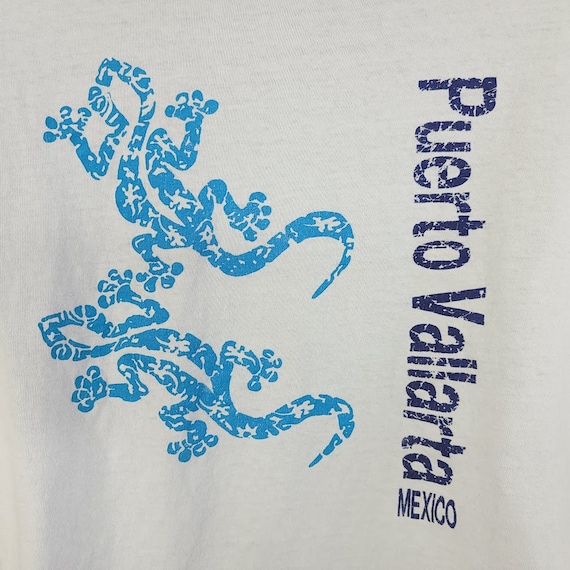 Puerto Vallarta T Shirt Vintage Y2K Mexico Gecko … - image 4