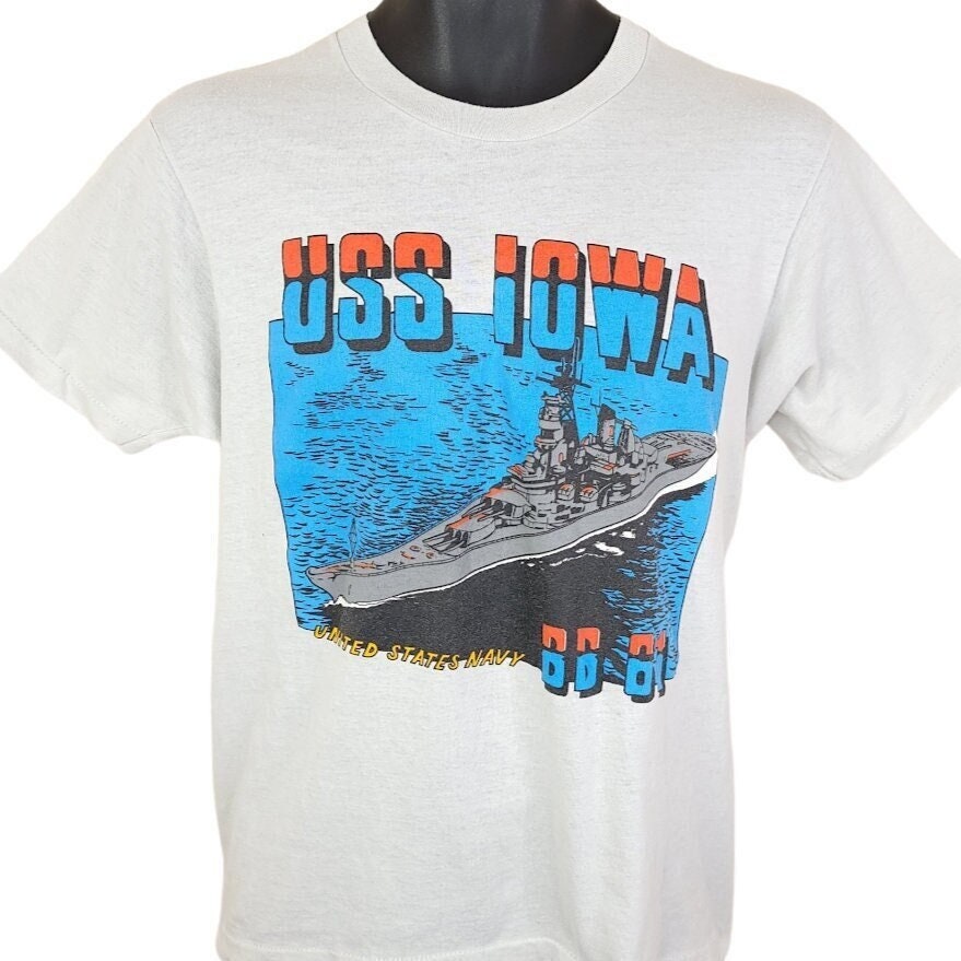 USS Iowa T Shirt Vintage 90s United States Navy Battleship USS Iowa T Shirt Vintage 90s United States Navy Battleship