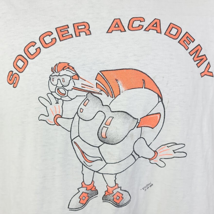 Soccer Academy T Shirt Vintage 80s 1989 Football Futbal Made