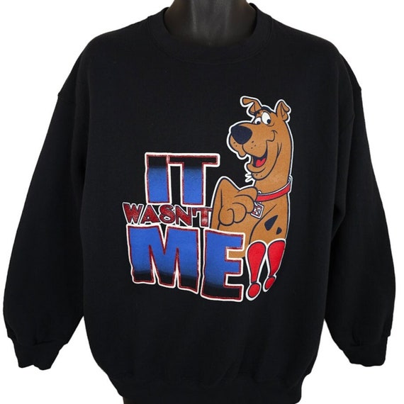 Vintage Scooby Doo Sweatshirt Mens Size XL Black Y2K It Wasnt Me Hanna Barbera Etsy