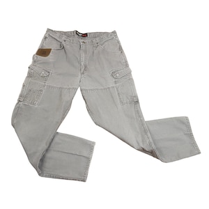 Wrangler Riggs Wearwear Cargo Pants Vintage Y2K Utility Gray Mens Size 38x33