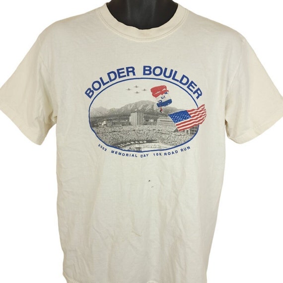 Bolder Boulder 10K Race T Shirt Vintage Y2K 2002 … - image 1