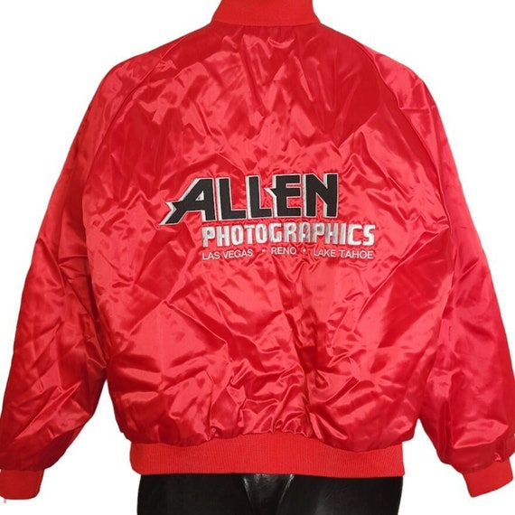 Allen Photographics Satin Bomber Jacket Vintage 8… - image 1