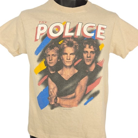 5XL SYNCHRONICITY TOUR STING The POLICE T SHIRT Mens WHITE OFFICIAL SIZES SM
