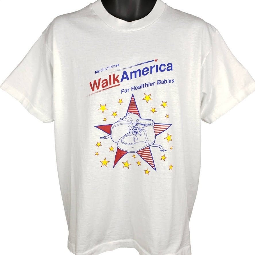 March of Dimes T Shirt Vintage 80s Walk America Pepsi Babies 50/50