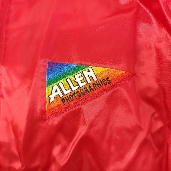 Allen Photographics Satin Bomber Jacket Vintage 8… - image 3