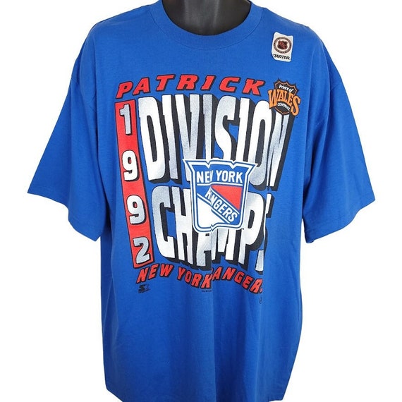 New York Rangers T Shirt Vintage 90s 1992 Divisio… - image 1