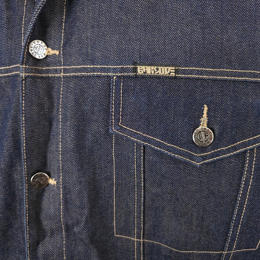 Vintage Barcode Jeans Denim Jacket Mens Size Large Blue 90s