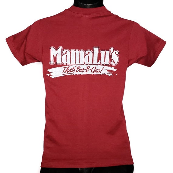 Mama Lus BBQ T Shirt Vintage 80s Ribs 50/50 Made I