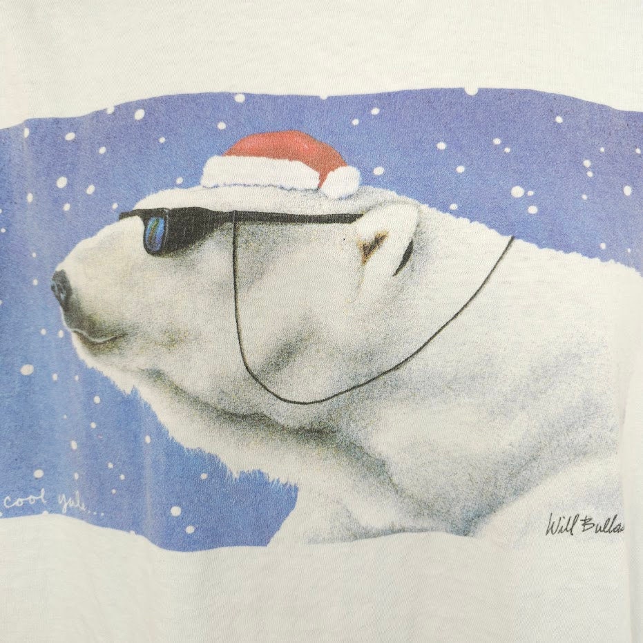 Cool Yule Christmas Polar Bear T Shirt Vintage 90s Will Bullas Art 