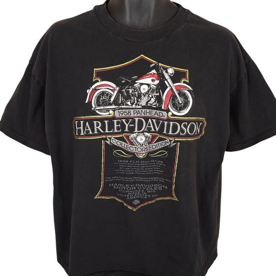 Vintage Harley Davidson T Shirt Mens Size XL Black 90s 1958